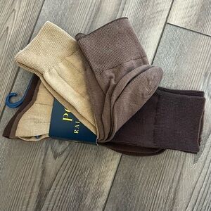NWT 3 Pairs POLO RALPH LAUREN Men's Ribbed Dress Casual Crew Socks